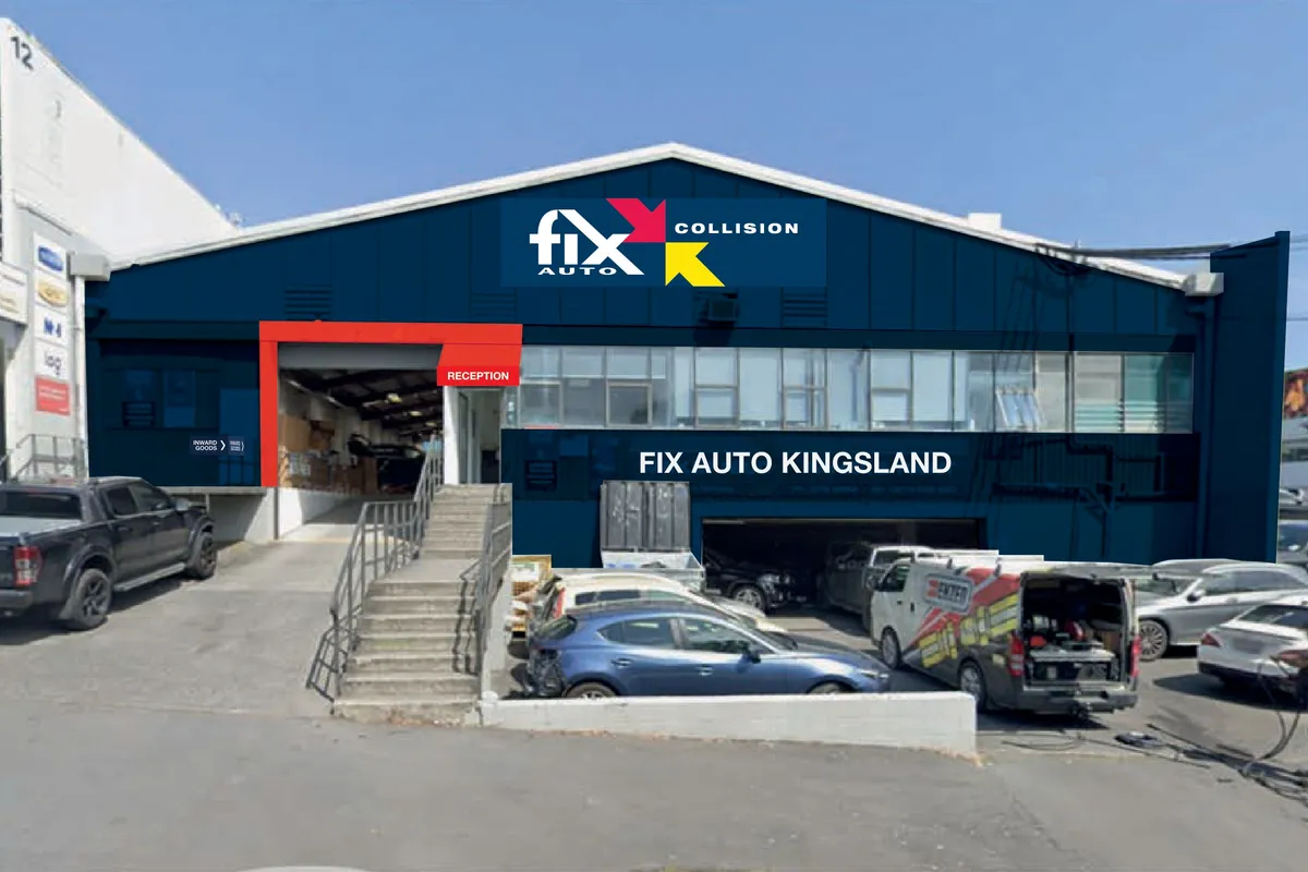Artist's impression of Fix Auto Kingsland at 16–18 Aitken Terrace with its new signage